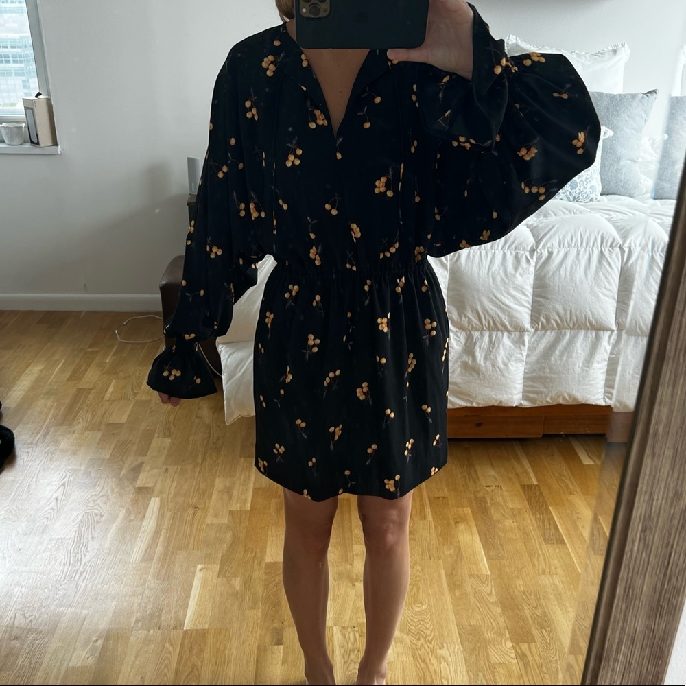 Longsleeve black cherry dress multi color size XS